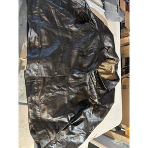 Anne Klein Coat Black Leather Jacket Size 20W